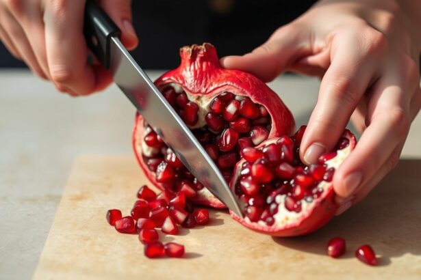 how to cut a pomegranate